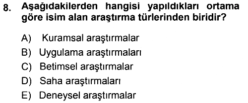 Eğitim Bilimine Giriş 2014-2015 Dönem Sonu Sınavı - 8. soru