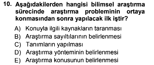 Eğitim Bilimine Giriş 2014-2015 Dönem Sonu Sınavı - 10. soru