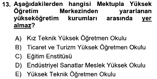 Eğitim Bilimine Giriş 2016-2017 Dönem Sonu Sınavı - 13. soru