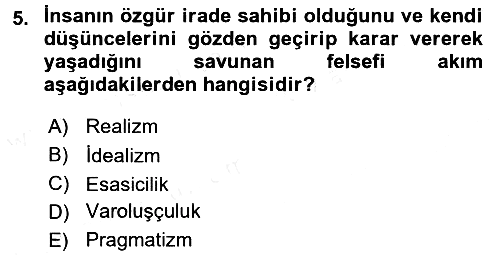 Eğitim Bilimine Giriş 2017-2018 Dönem Sonu Sınavı - 5. soru