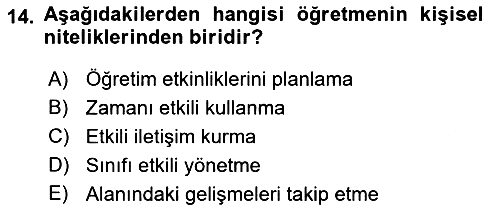 Eğitim Bilimine Giriş 2023-2024 Dönem Sonu Sınavı - 14. soru