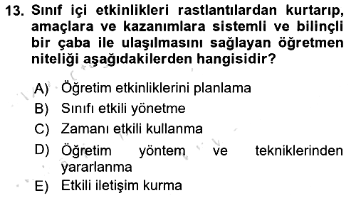 Eğitim Bilimine Giriş 2024-2025 Dönem Sonu Sınavı - 13. soru