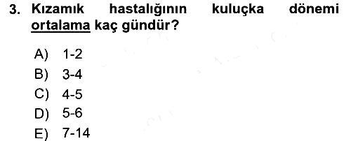Hasta Çocukların Gelişimi Ve Eğitimi 2015-2016 Ara Sınav - 3. soru