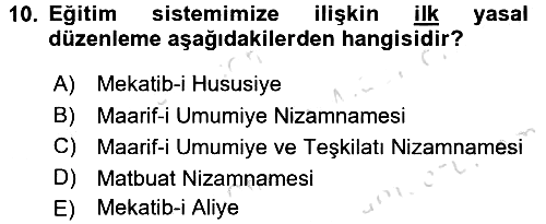 Kurum Uygulamaları 2016-2017 Dönem Sonu Sınavı - 10. soru