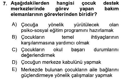 Kurum Uygulamaları 2017-2018 Dönem Sonu Sınavı - 7. soru