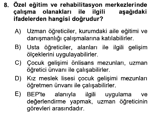 Kurum Uygulamaları 2017-2018 Dönem Sonu Sınavı - 8. soru