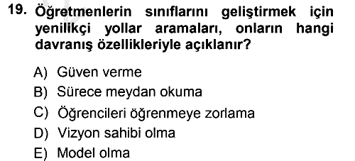 Sınıf Yönetimi 2012-2013 Ara Sınav - 19. soru