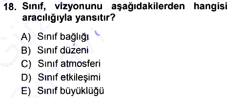 Sınıf Yönetimi 2014-2015 Ara Sınav - 18. soru