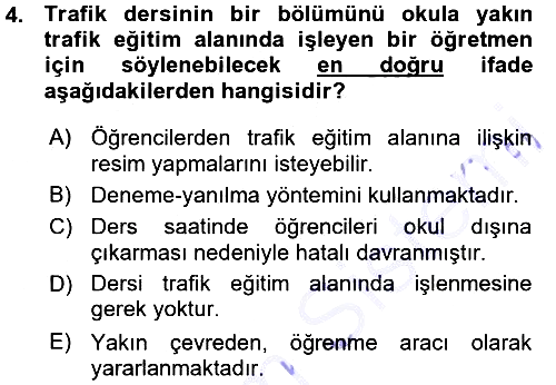 Sınıf Yönetimi 2015-2016 Ara Sınav - 4. soru