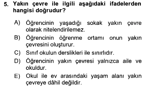 Sınıf Yönetimi 2016-2017 Ara Sınav - 5. soru