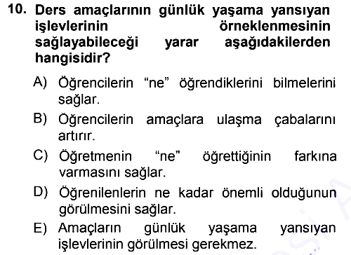 Sınıf Yönetimi 2012-2013 Dönem Sonu Sınavı - 10. soru