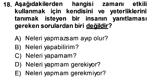 Sınıf Yönetimi 2013-2014 Dönem Sonu Sınavı - 18. soru