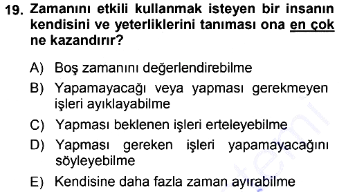 Sınıf Yönetimi 2013-2014 Dönem Sonu Sınavı - 19. soru