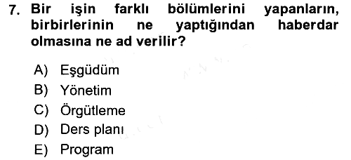 Sınıf Yönetimi 2016-2017 Dönem Sonu Sınavı - 7. soru
