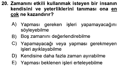 Sınıf Yönetimi 2018-2019 Yaz Okulu Sınavı - 20. soru