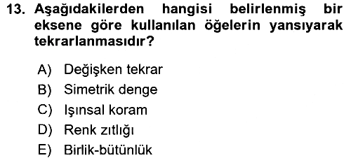 Bilgisayar Destekli Temel Tasarım 2015-2016 Ara Sınav - 13. soru