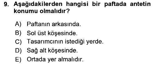 Bilgisayar Destekli Temel Tasarım 2016-2017 Dönem Sonu Sınavı - 9. soru
