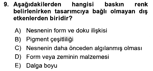 Bilgisayar Destekli Temel Tasarım 2020-2021 Yaz Okulu Sınavı - 9. soru