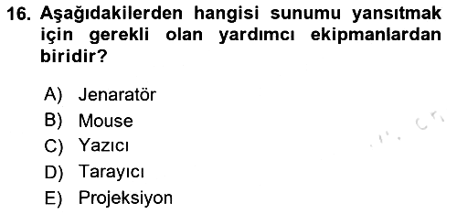 Bilgisayar Destekli Temel Tasarım 2020-2021 Yaz Okulu Sınavı - 16. soru