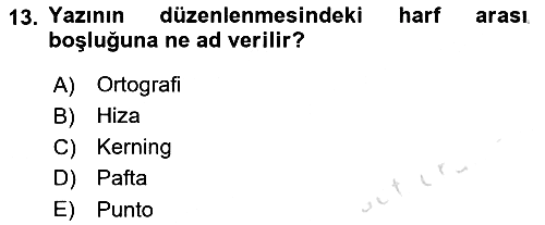 Bilgisayar Destekli Temel Tasarım 2024-2025 Yaz Okulu Sınavı - 13. soru