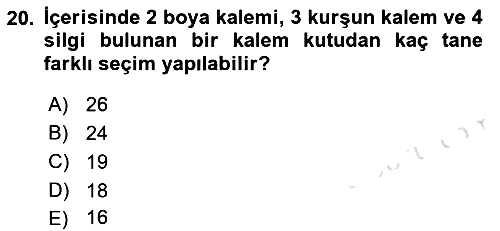Coğrafi Bilgi Sistemleri İçin Temel İstatistik 2021-2022 Ara Sınav - 20. soru