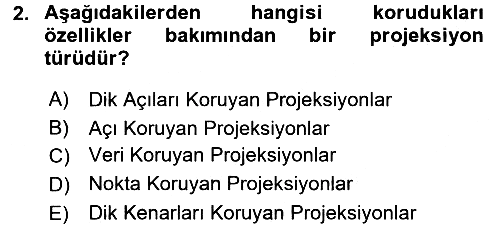 Coğrafi Bilgi Sistemlerine Giriş 2017-2018 Ara Sınav - 2. soru