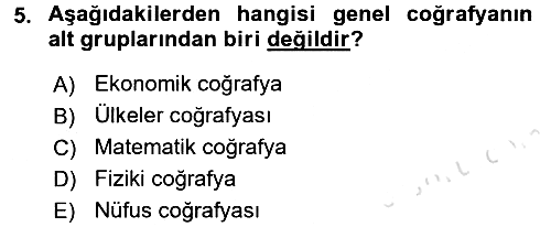 Coğrafi Bilgi Sistemlerine Giriş 2017-2018 Ara Sınav - 5. soru