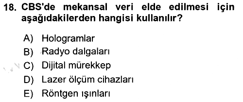 Coğrafi Bilgi Sistemlerine Giriş 2024-2025 Ara Sınav - 18. soru