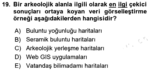 Coğrafi Bilgi Sistemlerinin Kullanım Alanları 2 2023-2024 Ara Sınav - 19. soru