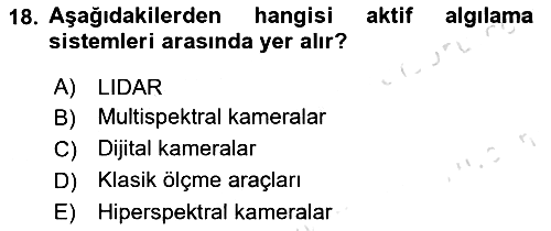 Coğrafi Bilgi Sistemlerinin Kullanım Alanları 2 2024-2025 Ara Sınav - 18. soru