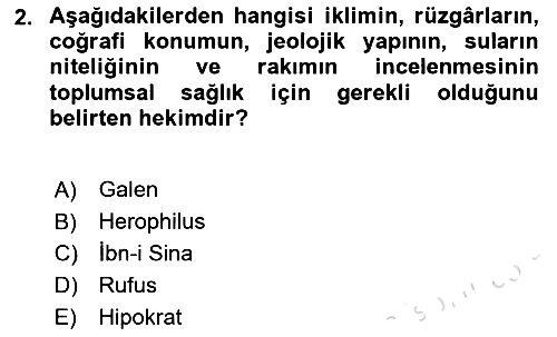Coğrafi Bilgi Sistemlerinin Kullanım Alanları 2 2020-2021 Yaz Okulu Sınavı - 2. soru