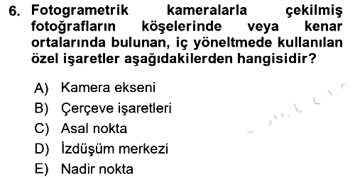 Fotogrametri 2017-2018 Ara Sınav - 6. soru