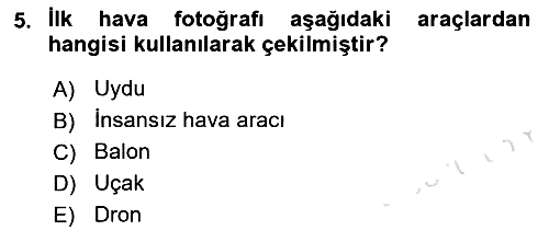 Fotogrametri 2023-2024 Ara Sınav - 5. soru