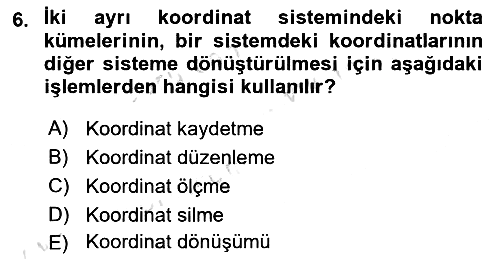Fotogrametri 2023-2024 Ara Sınav - 6. soru