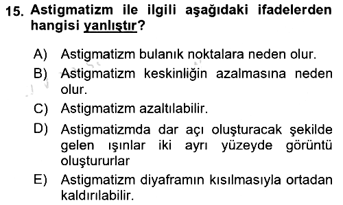 Fotogrametri 2024-2025 Ara Sınav - 15. soru