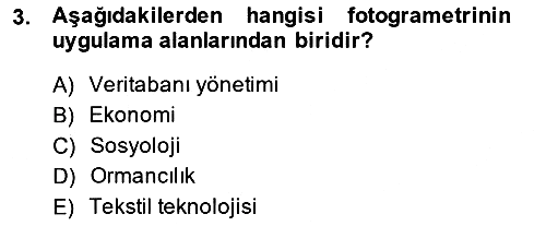 Fotogrametri 2014-2015 Dönem Sonu Sınavı - 3. soru