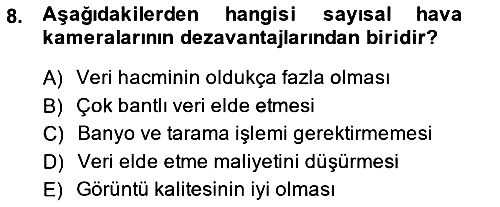 Fotogrametri 2014-2015 Dönem Sonu Sınavı - 8. soru