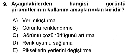 Fotogrametri 2025-2026 Dönem Sonu Sınavı - 9. soru