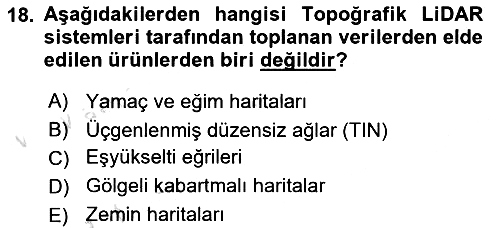 Fotogrametri 2021-2022 Yaz Okulu Sınavı - 18. soru