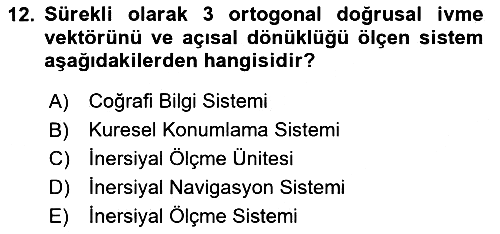 Fotogrametri 2025-2026 Yaz Okulu Sınavı - 12. soru