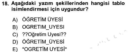 Konumsal Veritabanı 1 2017-2018 Ara Sınav - 18. soru