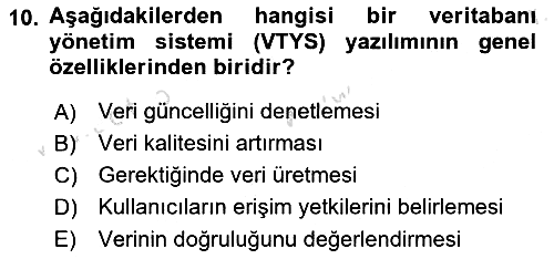 Konumsal Veritabanı 1 2019-2020 Ara Sınav - 10. soru