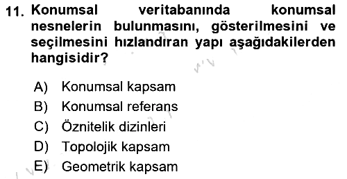 Konumsal Veritabanı 1 2021-2022 Ara Sınav - 11. soru