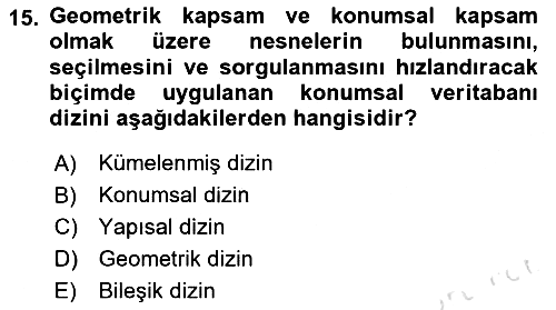 Konumsal Veritabanı 1 2022-2023 Ara Sınav - 15. soru