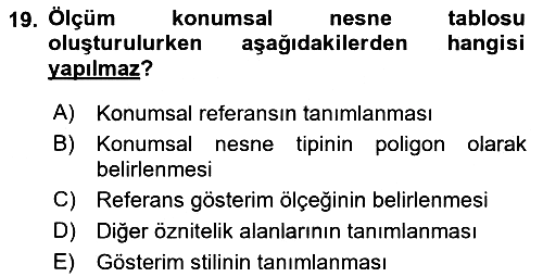 Konumsal Veritabanı 2 2024-2025 Ara Sınav - 19. soru