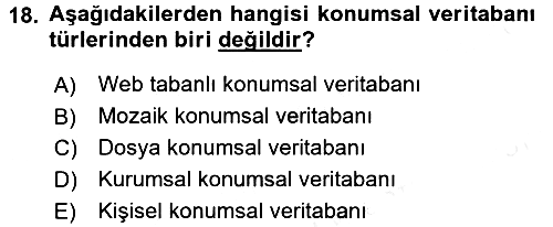 Konumsal Veritabanı 2 2017-2018 Dönem Sonu Sınavı - 18. soru