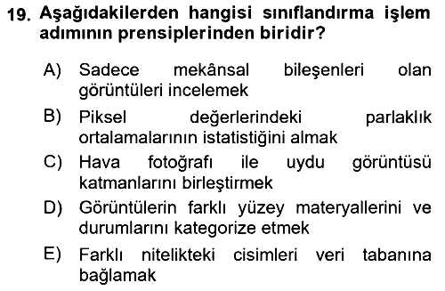 Uzaktan Algılama 2018-2019 3 Ders Sınavı - 19. soru