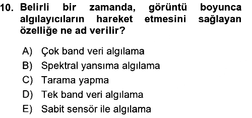 Uzaktan Algılama 2015-2016 Ara Sınav - 10. soru