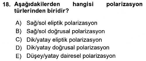 Uzaktan Algılama 2015-2016 Ara Sınav - 18. soru