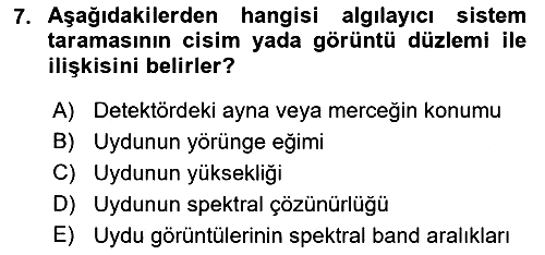 Uzaktan Algılama 2016-2017 Ara Sınav - 7. soru